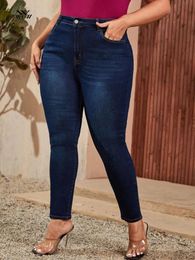 Jean skinny grande taille pour femme pleine longueur taille haute femme jean extensible crayon courbe femme jean 200kgs maman jean pour femme 240315