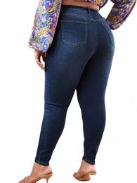 Jeans skinny grande taille pour femmes taille haute pantalon en denim extensible maman jeans pantalon crayon pantalon de confort décontracté surdimensionné K1yP #