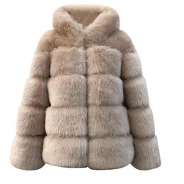 Grande taille solide femmes Faux vison hiver à capuche nouvelle fausse fourrure veste chaud épais survêtement veste femmes hiver chaud manteau