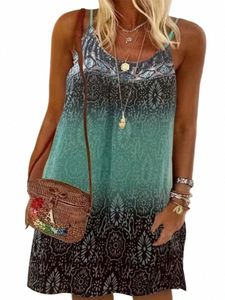 plus maat zomer bohemien los casual positionering bedrukte etnische stijl riem dr n4ub#