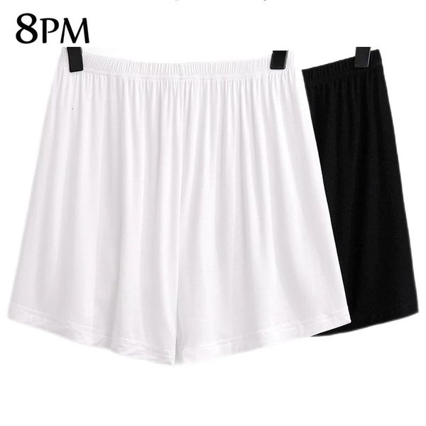 Shorts de sécurité Super Stretch de taille plus sous les leggings de jupe noir blanc noir 3xl 4xl OUC1540 240422