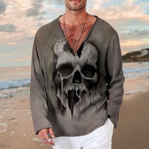 Plus Size Tee Top Herenkleding Skull Art Print T-shirts Gedrukt Tops Lange Mouwen Sport Fashion Wear Summer Clothes T-shirts T-shirts