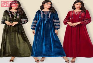 Plus taille Velvet Kaftan Abaya Hijab Muslim Prayer Prayer Robe Turkish Islamic Clothing Abayas for Women Caftan Dubai Elbise DJELABA7205679