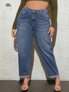 Jean de lavage grande taille pour femmes sarouel jean extensible en vrac Denim dame jean pantalon taille haute 100 kg femmes courbes jean 240318