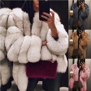 Manteau de fourrure de grande taille pour femme, manteau chaud d'hiver en peluche, veste de luxe en fourrure douce