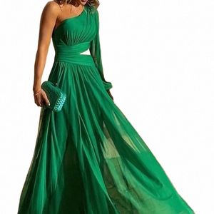 Plus la taille des femmes vert sexy Backl Dres Fi une épaule taille haute maille Dr Robes De Mujer Elegantes Para Fiesta 89wp #