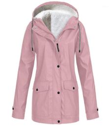 Grande taille femmes veste manteau polaire automne hiver manteau de pluie imperméable coupe-vent à capuche Camping Tour7584049