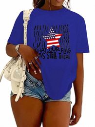 T-shirt imprimé lettre Carto Figure femme grande taille avec léger étirement - T-shirt décontracté à manches courtes l5Js #