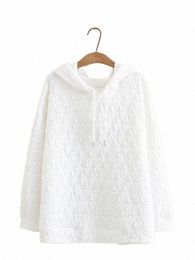 Plus Size Dames Sweatshirt Met Capuchon Lg Mouw Dikkere Trui Diamd Lattice Solid Plus Size Sweatshirt Herfst/Winter 3XL5XL 06aX#