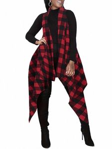 Chemise femme grande taille, rayé à carreaux extérieur Fi Persality Street Style Top Cardigan XL-5XL e8tO #