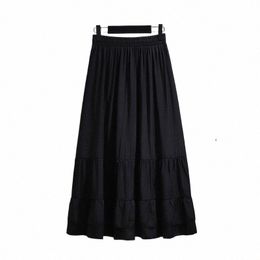 Plus-size dames lente casual rok Zwart commuter party dr nyl en ray stof losse comfortabele all-in-e versie u2P9 #