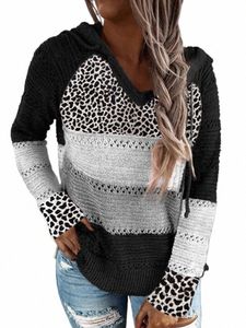 Pull tricoté à col en v pour femme, grande taille, ample, haut rayé, chaud, nouvelle collection automne et hiver 2023, Q5L5 #