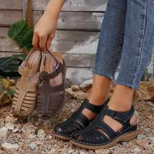 Sandales de taille plus sandales Bowhead Cousuin en une ligne Boucle tressée Boucle à crochet de boucle vintage Smapper Simpers Gladiator Shoes Taille 36-43