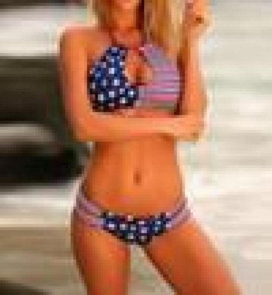 Plus taille femme sexy bikini stars du drapeau américain rayures bikini maillots de bain st7975838