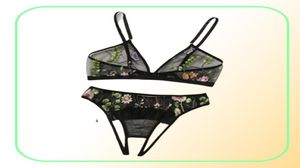 Conjunto de Bralette transparente de lencería Sexy de talla grande para mujer, Ropa Interior de encaje, conjuntos de sujetador y bragas, sujetador Sutia Vs Ropa Interior1016415