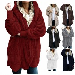 Plus la taille des femmes d'hiver manteau chaud veste d'extérieur dames cardigan manteau double face Veet manteau à capuche nouveau fi simple 2023 j5Eq #