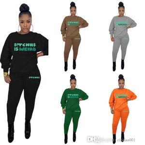 Plus maten 5xl tracksuits voor vrouwen designletter Gedrukte ronde nek sweatshirt hoodie en broek outfits 2 -delige matching set