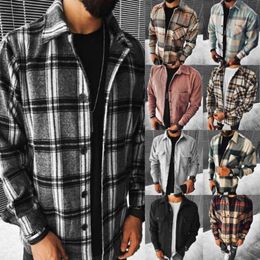 Plus Maten Heren Shirt Designer Nieuwe 2023 Plaid Pocket Lange Mouw Casual Shirt Jas 15 Kleuren S-5XL DHL