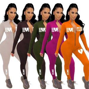 Plus Maten S-5XL Vrouwen Jumpsuits Designer 2023 Nieuwe Sexy Slanke Alles-in-een Broek Effen Letters Gedrukt Sport rompertjes 5 Kleuren