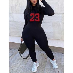 Plus maten S-5XL dames jumpsuits ontwerper 2023 sexy slanke all-in-one broek solide letters bedrukte sport rompers 2 kleuren