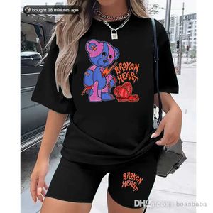 Plus de tailles S-5xl Femmes survêtements deux pièces Set Set Designer 2023 Nouveaux grandes lettres Modèles T-shirts imprimés Shorts 6 Couleurs