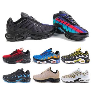 TN Plus Max Running Shoes Mujeres Sneakers transpirables Triple Pintura en aerosol negra Blanca Tamaño 36-46