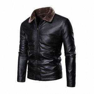 Plus Veet Men Dikke Leather Jacket Jeugd Fi Pu Lederen jas jas Maat M-4XL 2023 Heren herfst en winter Nieuwe oversized F2RR#