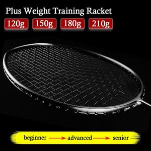 Raqueta de bádminton de entrenamiento con pesas Plus, 26-34 libras, 120g, 150g, 180g, 210g, raquetas profesionales de tipo ofensivo de fibra de carbono 240122
