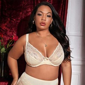 Plusgalpret Sexy Femmes Soutiens-Gorge En Dentelle Plus La Taille 85 90 95 100105 110 Grande Coupe C d Dd E Femme Sous-Vêtements Pleine Coupe Brassière Sans Doublure Bh 211110