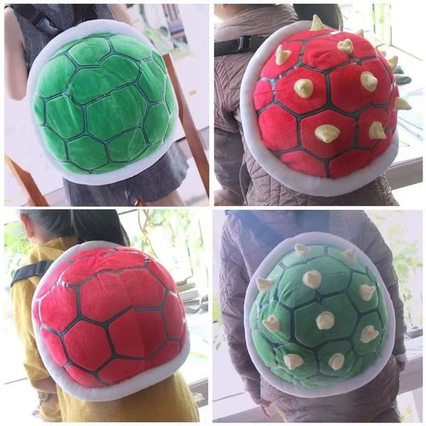 Mochilas de felpa 30 cm 4 estilo Anime Super Koopa Turtle Schoolbag Turtle Shell Green juguetes de peluche mochila Kawaii regalo de cumpleaños para niños 230620