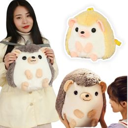 Sacs à dos en peluche 30 cm Kawaii Simulation sac à dos en peluche poupées d'animaux en peluche hérisson peluches sac à dos enfants dessin animé sacs d'école pour fille cadeaux 231108