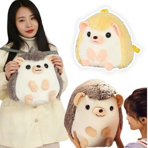 Pluche rugzakken 30 cm Kawaii Simulatie Pluche Rugzak Knuffelpoppen Egel Zacht Speelgoed Knapzak Kinderen Cartoon Schooltassen voor Meisjes Geschenken 231215