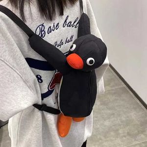 Sacs à dos en peluche 38CM mignon dessin animé pingouin sac à dos doux en peluche mignon PINGU en peluche Animal sac à bandoulière pour enfants filles cadeaux d'anniversaire L2403