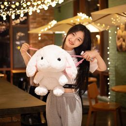 Sacs à dos en peluche 50 cm Joli Kawaii Lolita Lapin/Lapin en peluche Sac à dos Sac d'école Peluche Jouet Peluche pour Enfants Femmes Enfant Adulte Cadeau 231215