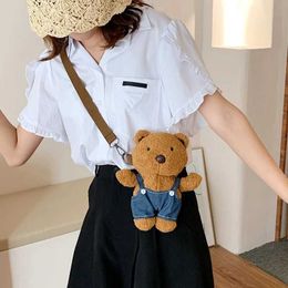 Plush Backpacks Animal cartoon style plush backpack baby plush toy baby shoulder bag soft plush fabric adult phone bag coin wallet S245305