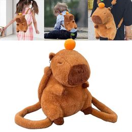 Sacs à dos en peluche capybara en peluche sac à dos kawaii mode poupée en peluche sac grande capacité anniversaire filles et Noël cadeau2405