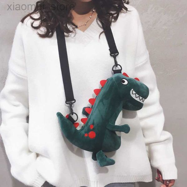 Pluche Rugzakken Leuke Tas Meisjes Nieuwe Japanse en Koreaanse Cartoon Meisje Kleine Schoudertas Dinosaurus Knuffel Rugzak Messenger Bag