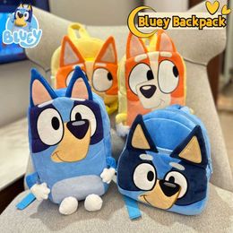 Pluche rugzakken Hot 3 Styles Bluey Family Cosplay Kindergarten Childrens Cartoon School Backpack Kawaii Blue Orange Dog Backpack S245304