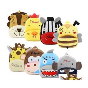 Sacs à dos en peluche personnalisés enfants dessin animé animaux mignons sac à dos Garten enfants Mochila sacs d'école pour bébés bébé fille garçon cartable 2 Dheec