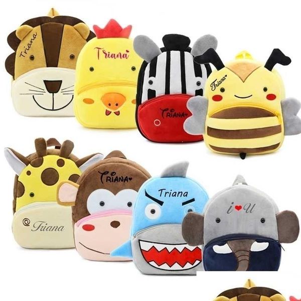 Sacs à dos en peluche Personnalisé Enfants Dessin Animé Mignon Animaux Sac À Dos Garten Enfants Mochila Infantile Sacs D'école Bébé Fille Garçon Cartable 2 Dhiza