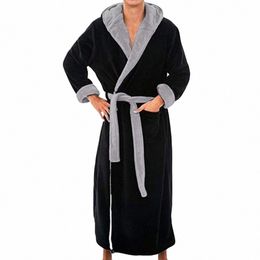 pluche badjas luxe herenbadjas met capuchon en verstelbare riem ultrazacht absorberend mannelijk gewaad met zakken voor ultieme c1vQ #