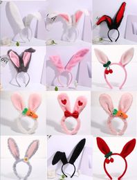 Oreilles de lapin en peluche, 6 pièces, bandeau d'oreille de lapin, oreilles de lapin de printemps, oreilles de lapin de Pâques pour fête, bal, cosplay, couvre-chef