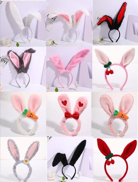 Orejas de conejo de peluche, 6 diademas con orejas de conejo, orejas de conejo de primavera, orejas de conejo de Pascua para regalos de fiesta, disfraces de cosplay