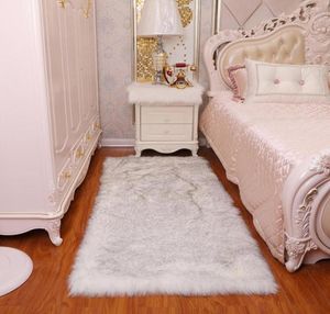 Pluche tapijt slaapkamer bont imitatiewol nachtkastje rechthoekige deken wasbare zitting kaptafel kussen34560364675538