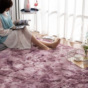 Tapis en peluche pour salon, tapis moelleux, tapis de table, lit, style nordique, gris, rose, sol antidérapant, 211204