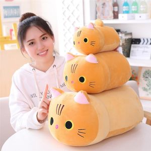 Cat peluche jouet blanc noir marron en peluche en peluche chat moelleuse oreiller enfants