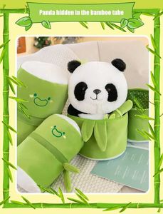 Coussins en peluche 1 ensemble mignon bambou tube panda en peluche kaii panda en peluche en peluche