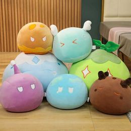 Cushions de felpa 10-50 cm Nuevo juego Genshin Impact Slime Plush Llughed Anime Muñecas Anemo Soft Anemo Electro Pyro Slime Plush Juguete Regalos de Navidad Regalos
