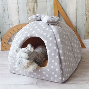 Plush Dog Bed Cat House for Small Medium Pet Soft Nest Kennel Kitten Bed Cave Velvet Sleeping Bag Mat Pets Winter Warm Cozy Bed LJ201204