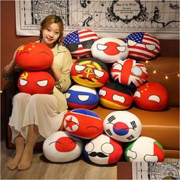 Pluche poppen 10/30/40 cm landbal speelgoed hanger Polandball Doll Countryball USSR USA Frankrijk Rusland UK Japan Duitsland Itali￫ Itali￫ Decor Drop Dhpxw